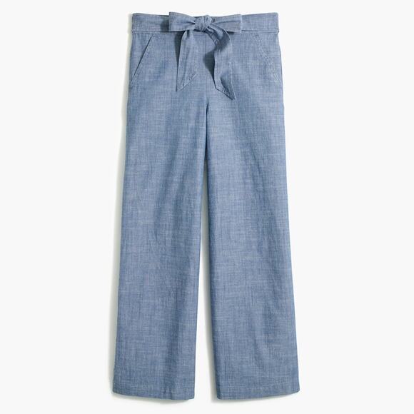 J. Crew Chambray Tie Waist Pant - Picture 1 of 4
